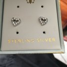 Cote d'Argent Sterling Silver 925 Earrings Cz Heart