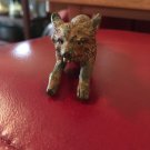Antique Vienna Austria Cold Painted Bronze Leaping Wolf Viennese Sculpture RARE!
