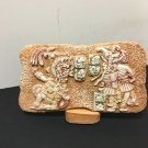 Mayan Ballplayers Plaque Signed Renato Dorfman Mexican  Art Tile #0237  mint