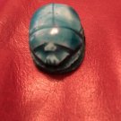 Glazed Stone Scarab (Signed Turquoise)