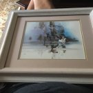 "Canyon Rider "Cowboy Horses Michael Atkinson Print Framed 18.75x16.6 Watercolor