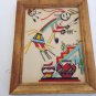 Native American Sand Art Original OAK BOX New Mexico original Signed Yei