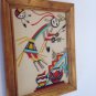 Native American Sand Art Original OAK BOX New Mexico original Signed Yei