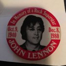 John Lennon "In Memory of a Rock Superstar" Button 3" Pinback original
