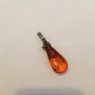 Sterling Silver Leaf attached to an Amber Pendant Baltic 1.25" Vintage