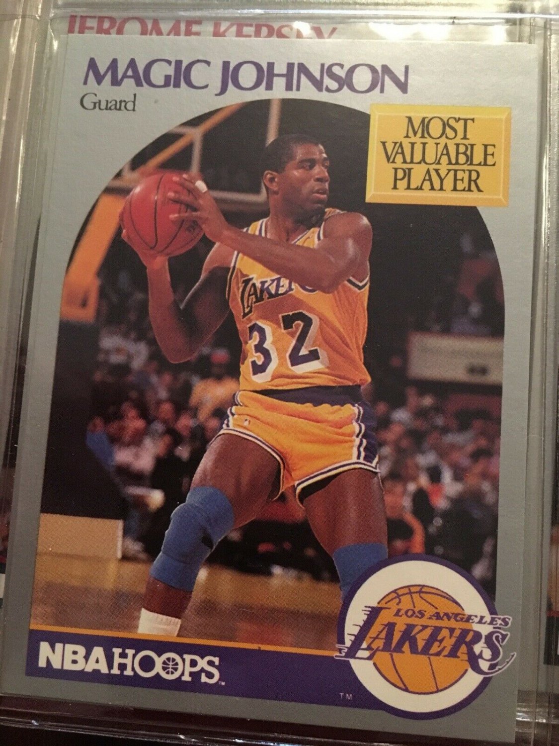 MAGIC JOHNSON 1990 MVP LAKERS NBA HOOPS 157 (Ervin Johnson, Jr.)