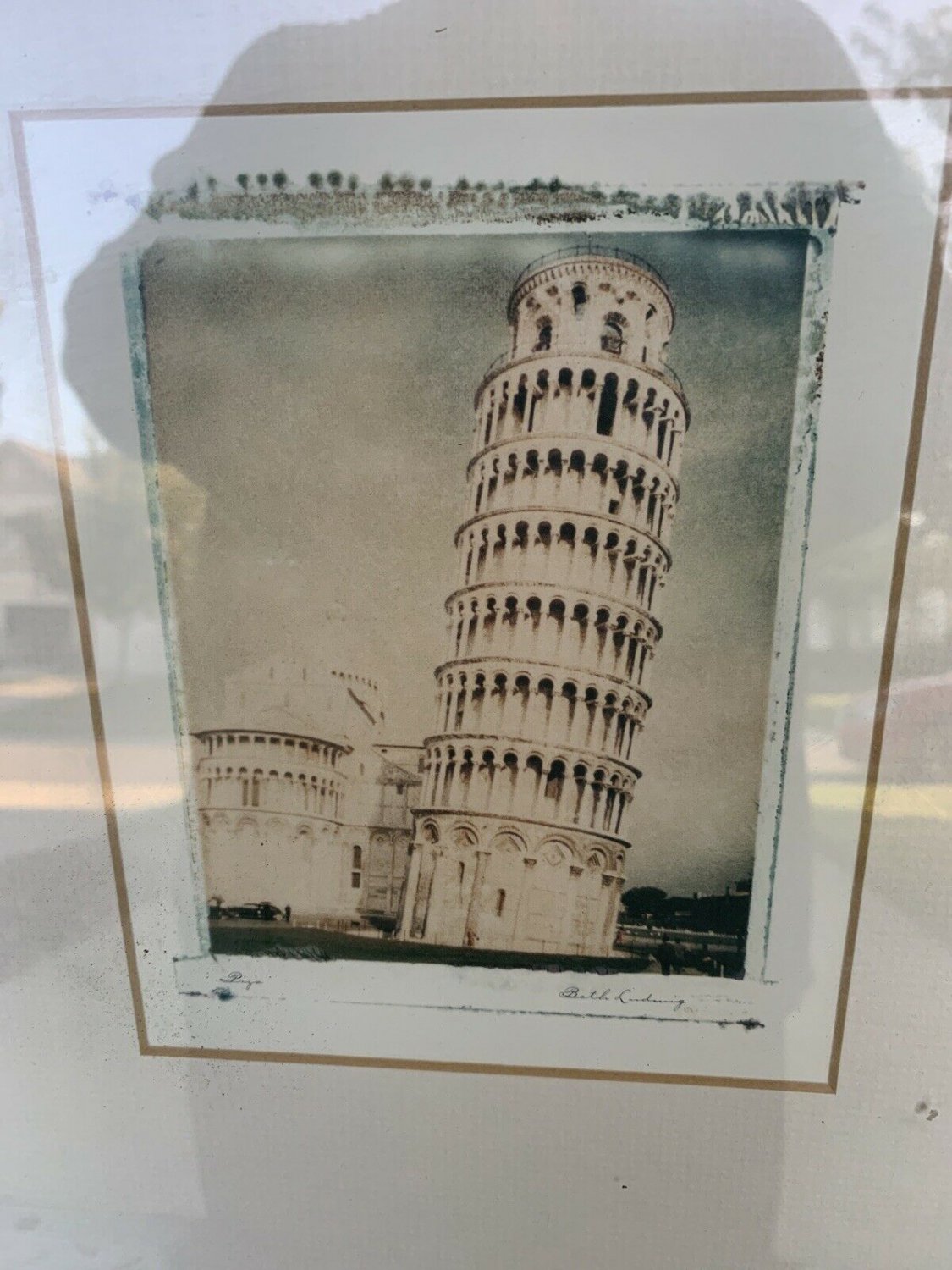 Framed Print Beth Ludwig Leaning Tower of Pisa 19.5 in x 15 in Large