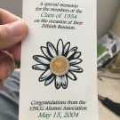UNCG 50th Reunion Class of 1954 lapel pin And Paper
