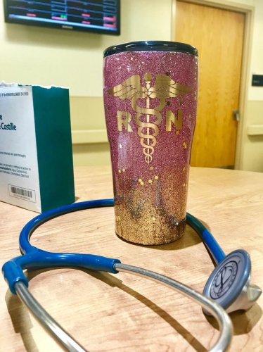 RN Nurse Glitter Tumbler