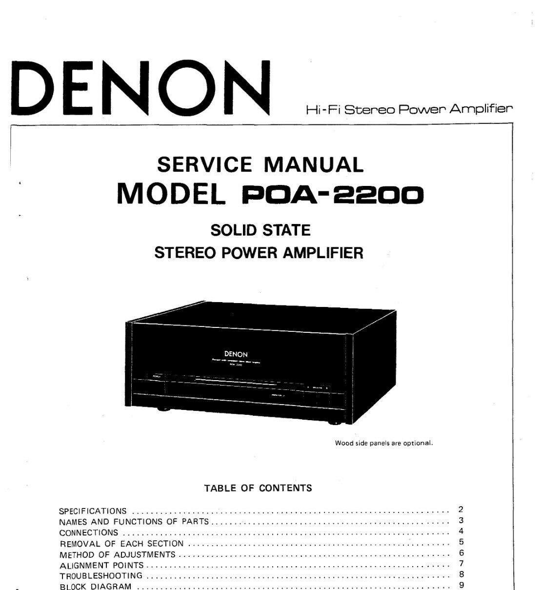 Denon Poa-2200 Service Manual PDF
