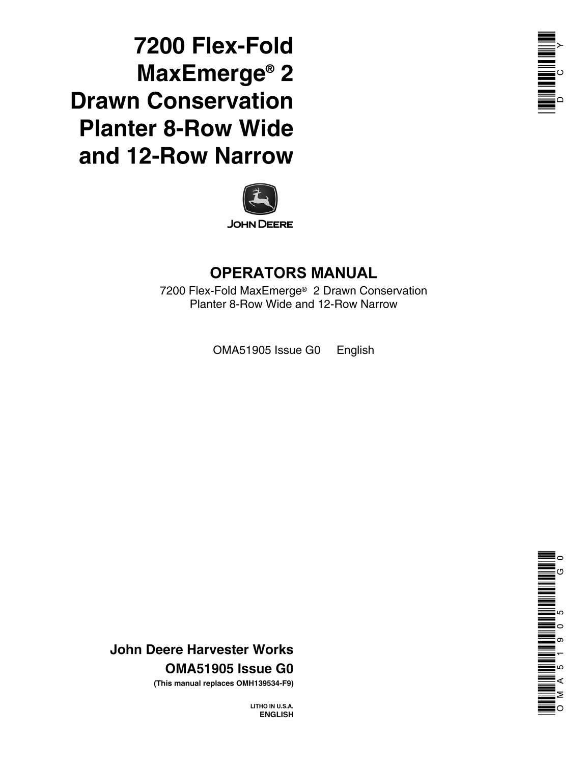 John Deere 7200 Operator Manual OMA51905 PDF
