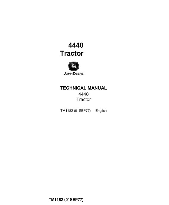 TM1182 John Deere 4440 Tractor Technical Manual