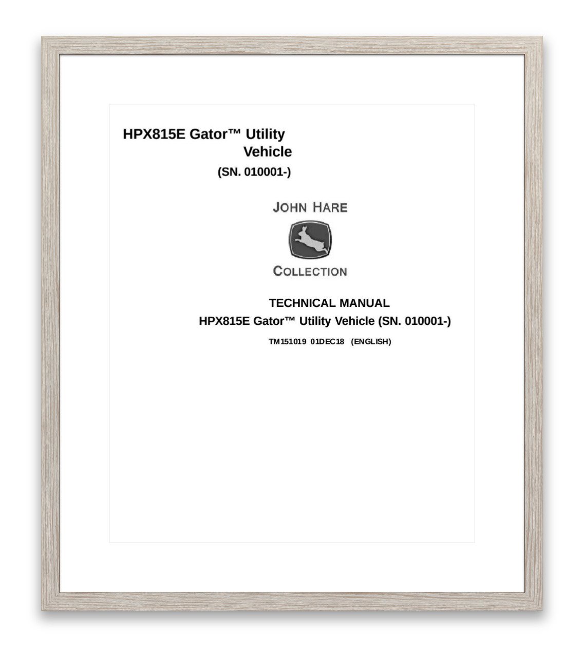 John Deere GATOR UTILITY XUV HPX815E Technical Service Repair Manual TM151019