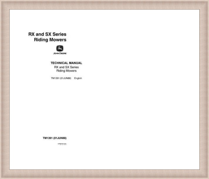 TM1391 John Deere RX63, RX73, RX75, SX75, RX95, SX95 Technical Manual