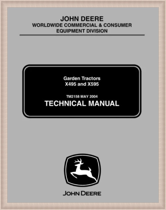 TM2158 JOHN DEERE X495 X595 Technical Manual