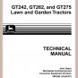 TM1582 John Deere GT242 GT262 GT275 TECHNICAL MANUAL