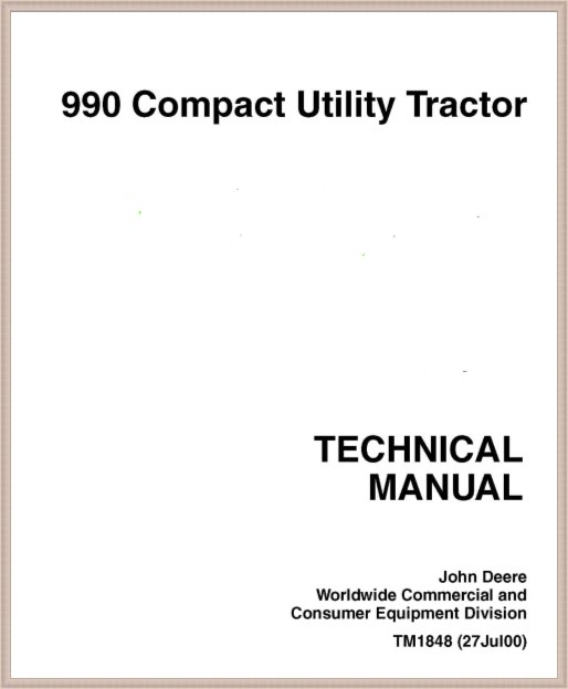 TM1848 John Deere 990 Technical Manual
