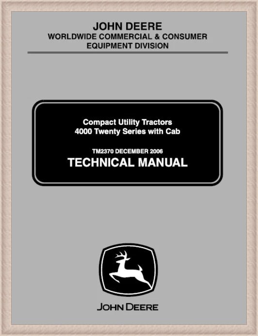 TM2370 John Deere 4000 Tractor Technical Manual