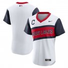 Men's Cleveland Indians Blank Little League Classic White Jersey Flex Base Stitched