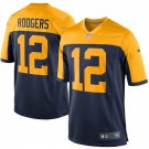 #12 Aaron Rodgers Green Bay Packers Navy Game Mens Football Jersey Stitched
