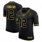 #12 Aaron Rodgers Green Bay Packers Black Gold Salute To Service Mens Football Jersey Stitched