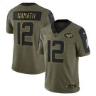 New York Jets Joe Namath Olive 2021 Salute To Service Retired Limited Jersey For Men
