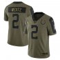 Indianapolis Colts Carson Wentz Olive 2021 Salute To Service Limited Jersey For Men