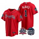 Ozzie Albies Atlanta Braves Red Cool Base 2021 World Series Stitched Jersey For Men