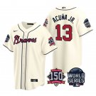Ronald Acuna Jr. Atlanta Braves Cream Cool Base 2021 World Series Stitched Jersey For Men