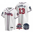 Ronald Acuna Jr. Atlanta Braves White Cool Base 2021 World Series Stitched Jersey For Men