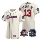 Ronald Acuna Jr. Atlanta Braves Cream Flex Base 2021 World Series Stitched Jersey For Men