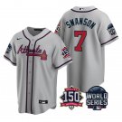 Dansby Swanson Atlanta Braves Gray Cool Base 2021 World Series Stitched Jersey For Youth
