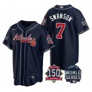 Dansby Swanson Atlanta Braves Navy Cool Base 2021 World Series Stitched Jersey For Youth