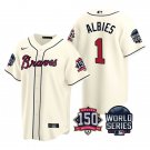 Ozzie Albies Atlanta Braves Cream Cool Base 2021 World Series Stitched Jersey For Youth
