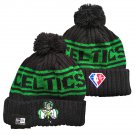 Boston Celtics 75Th Diamond Anniversary Beanie Sport Cuffed Knit Hat With Pom For Adult Black