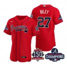 Austin Riley Atlanta Braves Red Flex Base 2021 World Series Champions Stitched Jersey For Men