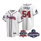 Max Fried Atlanta Braves White Cool Base 2021 World Series Champions Stitched Jersey For Men