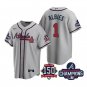 Ozzie Albies Atlanta Braves Gray Cool Base 2021 World Series Champions Stitched Jersey For Youth