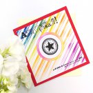 Colorful happy birthday card for her, for him, children, handmade birthday cards,