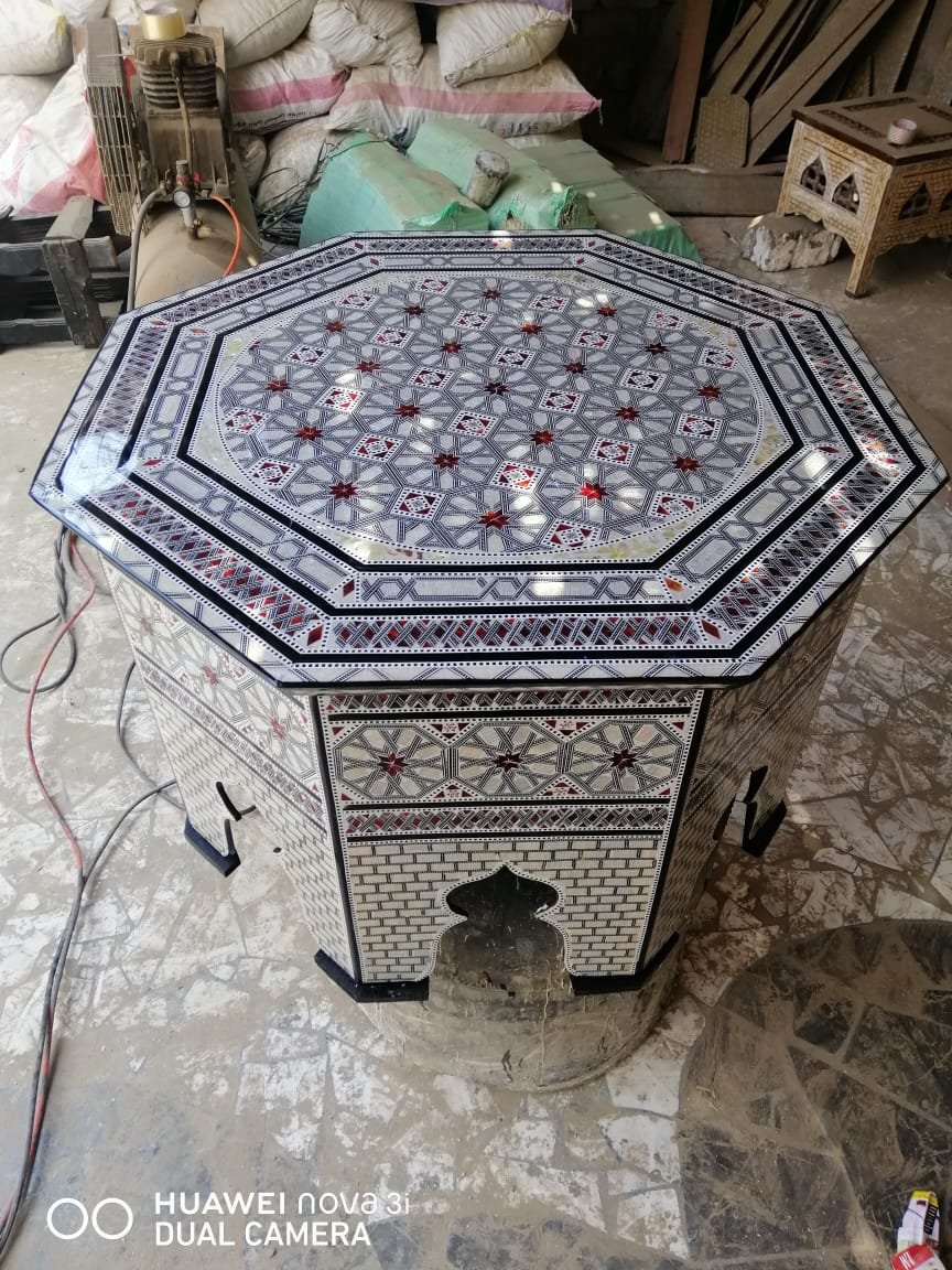 Arabic ethic table set decorated with seashells