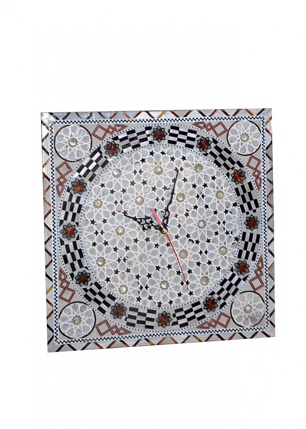 Wall Clock made with Wood and Seashells