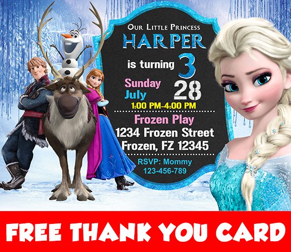 Frozen Invitation, Frozen Invitations, Frozen Birthday Invitation, Frozen 2 Invitation