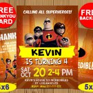 Incredibles Invitation, Incredibles Invitations, Incredibles Birthday Invitation