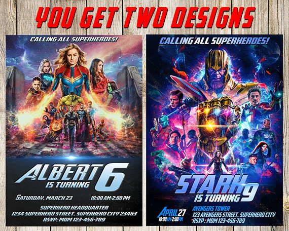 Avengers Invitation, Avengers Invitations, Avengers Birthday Invitations
