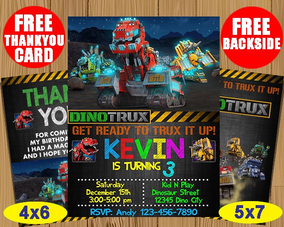Dinotrux Invitation, Dinotrux Invitations, Dinotrux Birthday Invitation