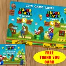 Mario Invitation, Mario Invitations, Super Mario Invitation, Super Mario Invitations