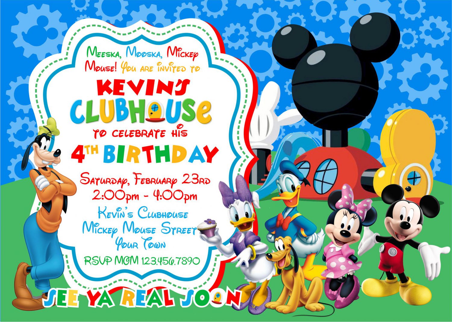 Mickey Mouse Invitation, Mickey Mouse Invitations, Mickey Mouse Birthday Invitation