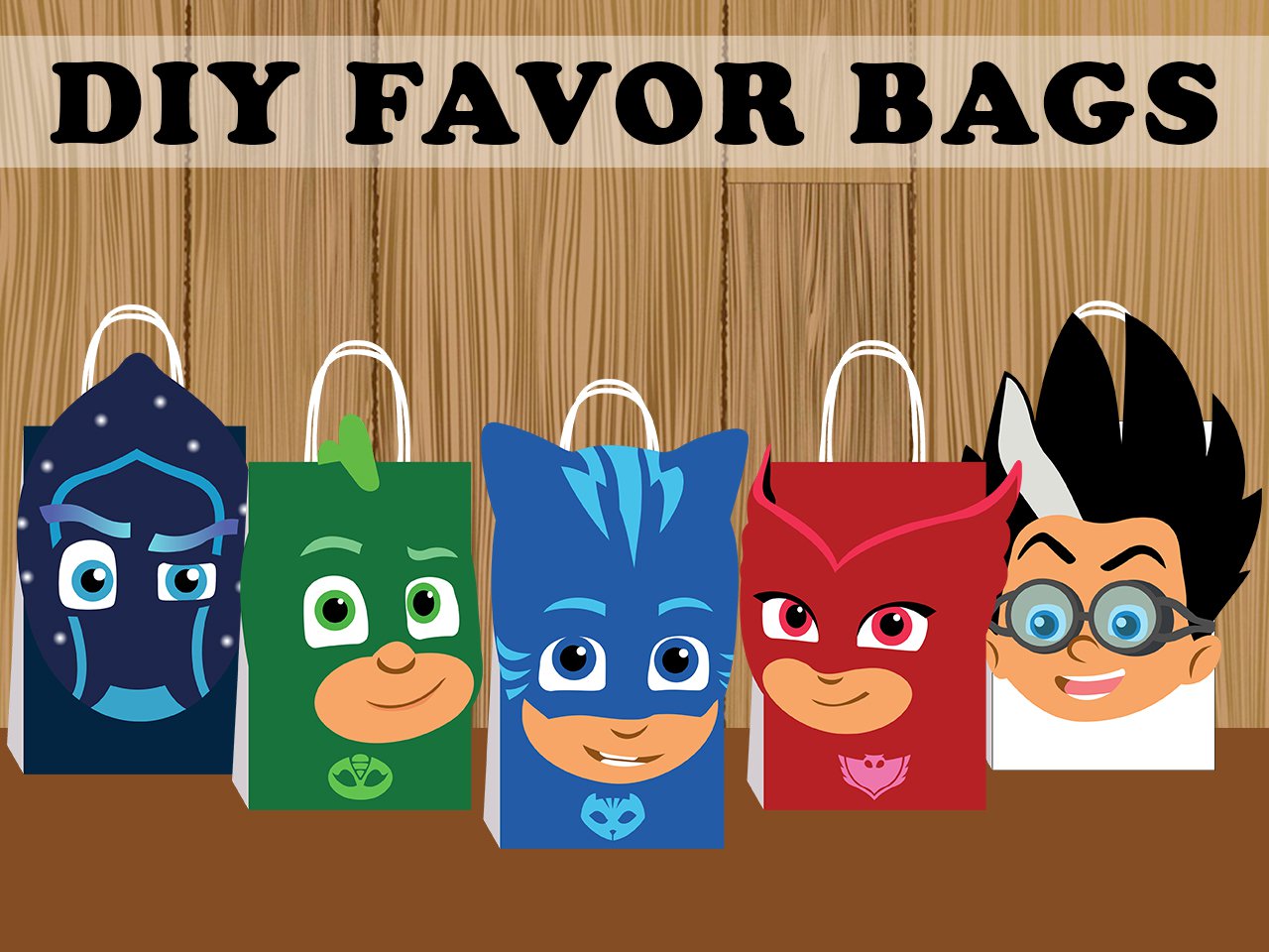 PJ Masks Favor Bag, PJ Masks Favor Bags, PJ Masks Birthday Favor Bag