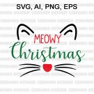 Meowy Christmas SVG, Cat Christmas SVG, meowy cat mas, Cat Meow Christmas