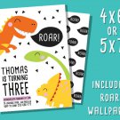 Dinosaur Roar Birthday Invitations
